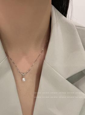 s925纯银珍珠项链女款秋冬轻奢