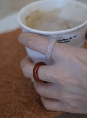 新中式白玉髓红玛瑙戒指女款小众