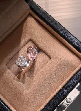 法式爱心水滴戒指女款轻奢高级感