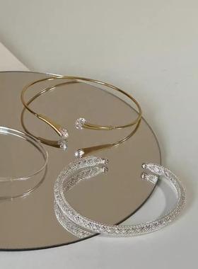 不规则开口双头爆闪手镯小众精致