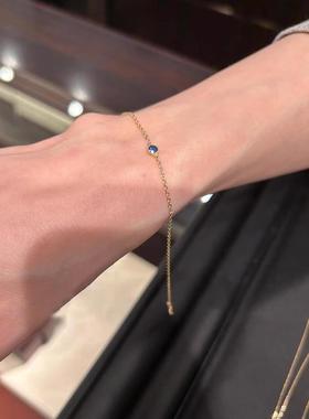 极细款仿红宝石蛇骨金色手链叠戴