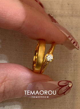 新中式拉丝宽口素圈戒指指环女款