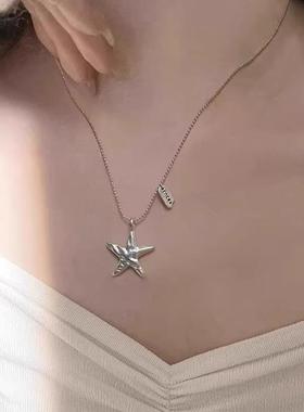 法式五角星仿珍珠项链叠戴毛衣链