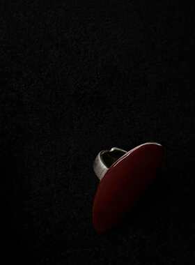 法式复古红釉戒指女小众设计轻奢