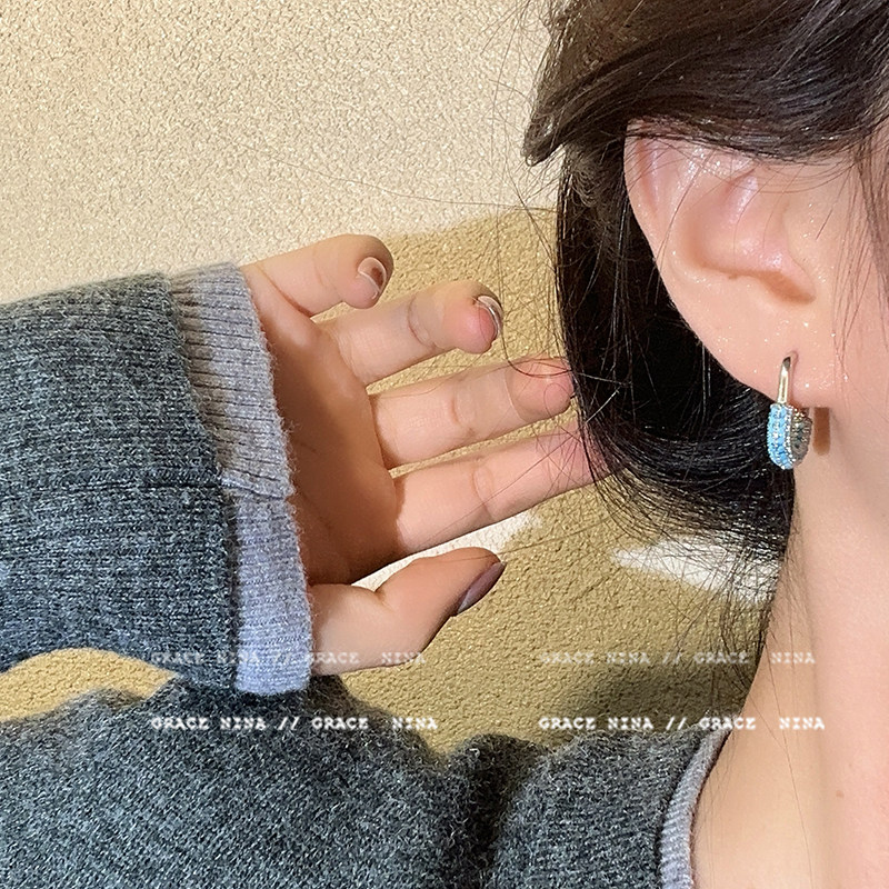 新中式仿绿松石耳环2025新爆款高级感耳钉女轻奢小众设计精致耳饰,淘宝优惠券,粉丝福利购,淘宝优惠卷