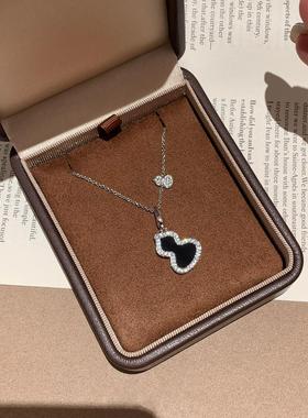 新中式黑色葫芦吊坠项链轻奢小众