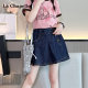 La Chapelle Girls Denim Rock Sommer Mode Kurzrock 2025 New Children's Summer Faltenrock