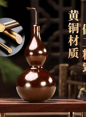 紫铜葫芦纯铜仿古葫芦风水摆件葫芦开盖大号挂件葫芦柜家居装饰