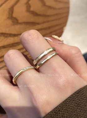 其他男女通用合金小众素圈戒指潮