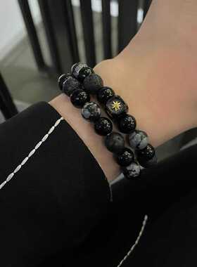 火山黑色热销批发串珠手链个性