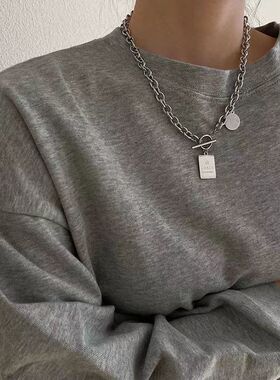 嘻哈小众设计感韩版百搭锁骨链