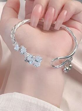时尚花朵春夏汉服百搭手饰手镯桂花轻奢2026年礼物中国风爆款