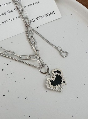 2025韩版ins潮酷马赛克爱心