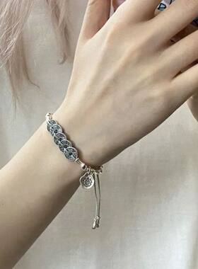 好运五帝钱山鬼花钱竹节手链小众设计高级感显气质情侣款手饰手链