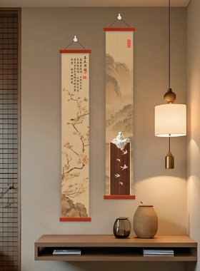 绿色竹子挂画新中式玄关装饰画书房茶室背景墙禅意挂画办公室壁画