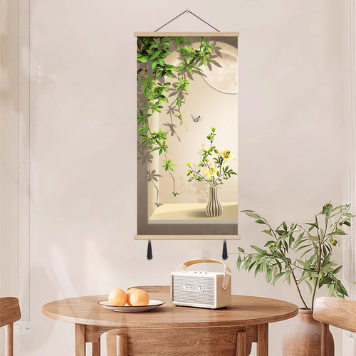 现代简约绿意时光装饰画轻奢走廊挂画奶油风小清新客厅玄关卧室画 - 图2