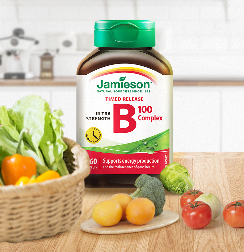 jamieson健美生维生素B族 复合VB群b3b12 缓释好吸收（B100）60片