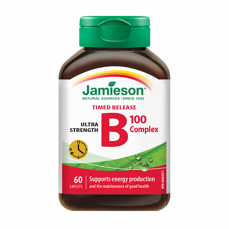 jamieson健美生维生素B族 复合VB群b3b12 缓释好吸收（B100）60片