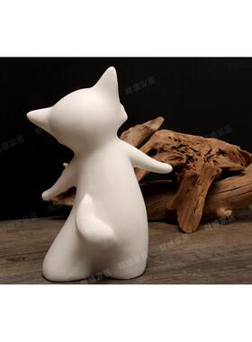 狐狸陶瓷摆件银狐家居装饰摆件白陶动物卧室装饰儿童房装饰工艺品