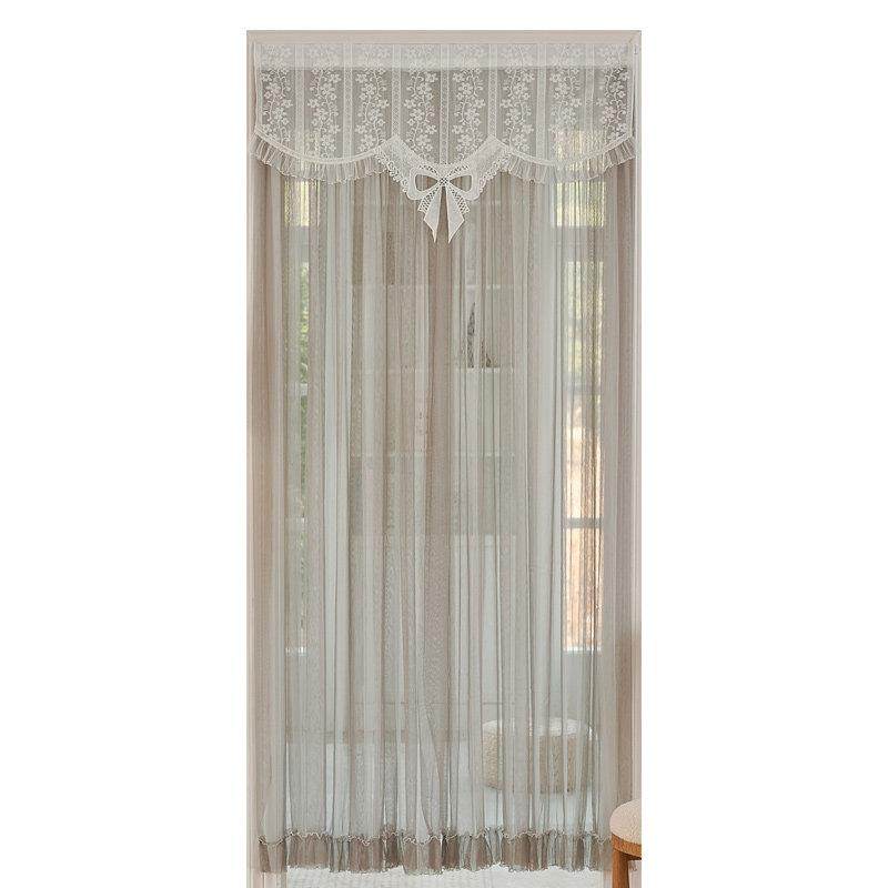 法式蕾丝门帘2024年新款家用厨房卧室防蚊隔断帘免打孔魔术贴半帘,淘宝优惠券,粉丝福利购,淘宝优惠卷