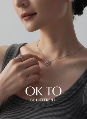 OKTO925银锁骨链女植物花卉