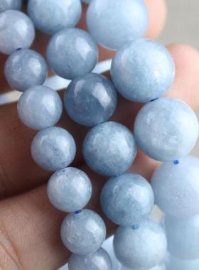 2026厂家直销海蓝宝玉髓手串灰蓝色手炼石头水晶男女情侣饰品粉丝