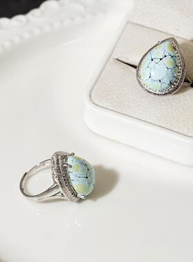 2026二梦三青【指尖缠绕】银戒指天然石戒圈尾戒水晶蜜蜡绿松石高