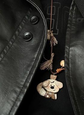 2026小狗咖啡师 长链编绳可爱百搭项链锁骨链精致气质配饰吊坠颈