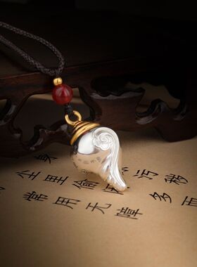 藏式新款铜质右旋海螺噶乌瓶项链
