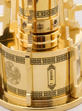 家居黄铜电动转轮状元及第缩微片