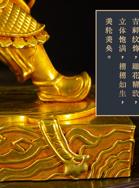 藏式民族风仿古鎏金白哈尔铜像