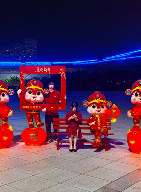 2025春节吉祥物新年蛇雕塑卡通生肖商场美陈喜庆门店元旦装饰摆件