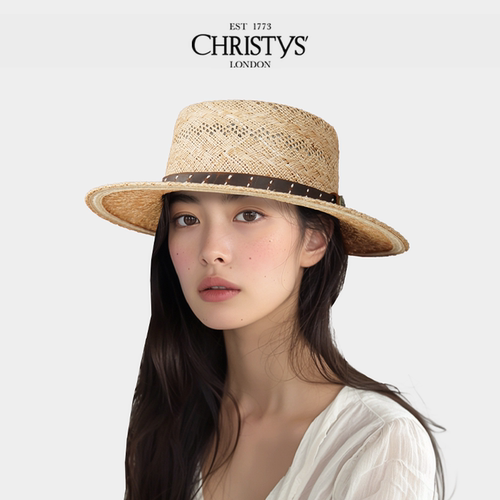 【2026新品】Christys'百年皇室品牌 花纹宝草牛皮装饰大帽檐草帽 - 图2
