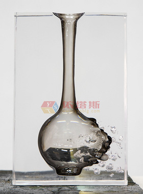 现代轻奢玄关摆件透明雕塑酒店客厅售楼处大型落地装饰艺术品摆件