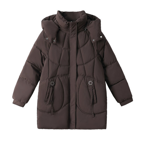 啄木鸟妈妈棉服女款2025新款冬季加厚保暖中老年棉袄中长款棉外套 - 图3