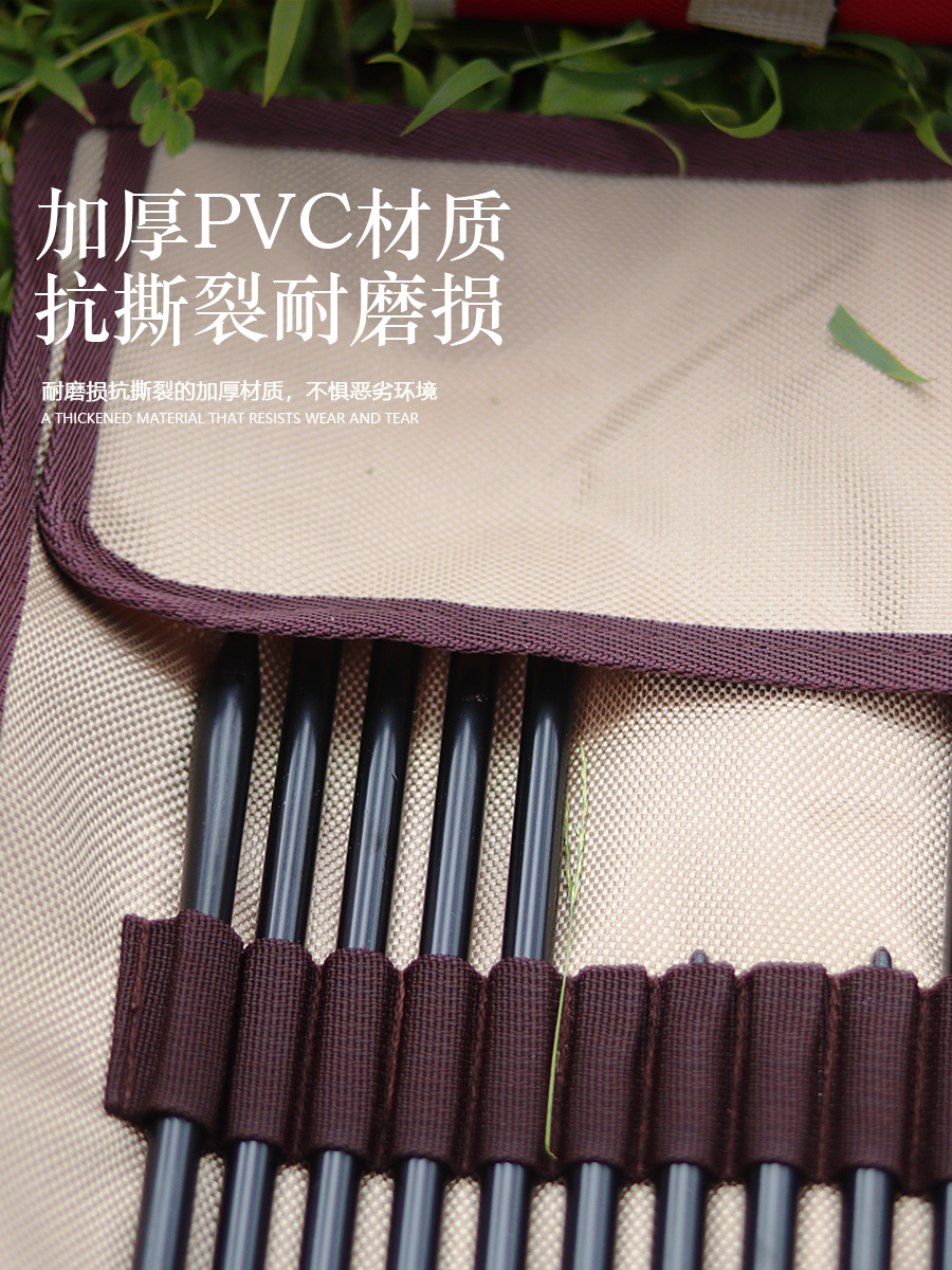 户外野营钢钉帐篷天幕配件收纳风绳地钉锤子地钉包露营地钉收纳包 - 图2