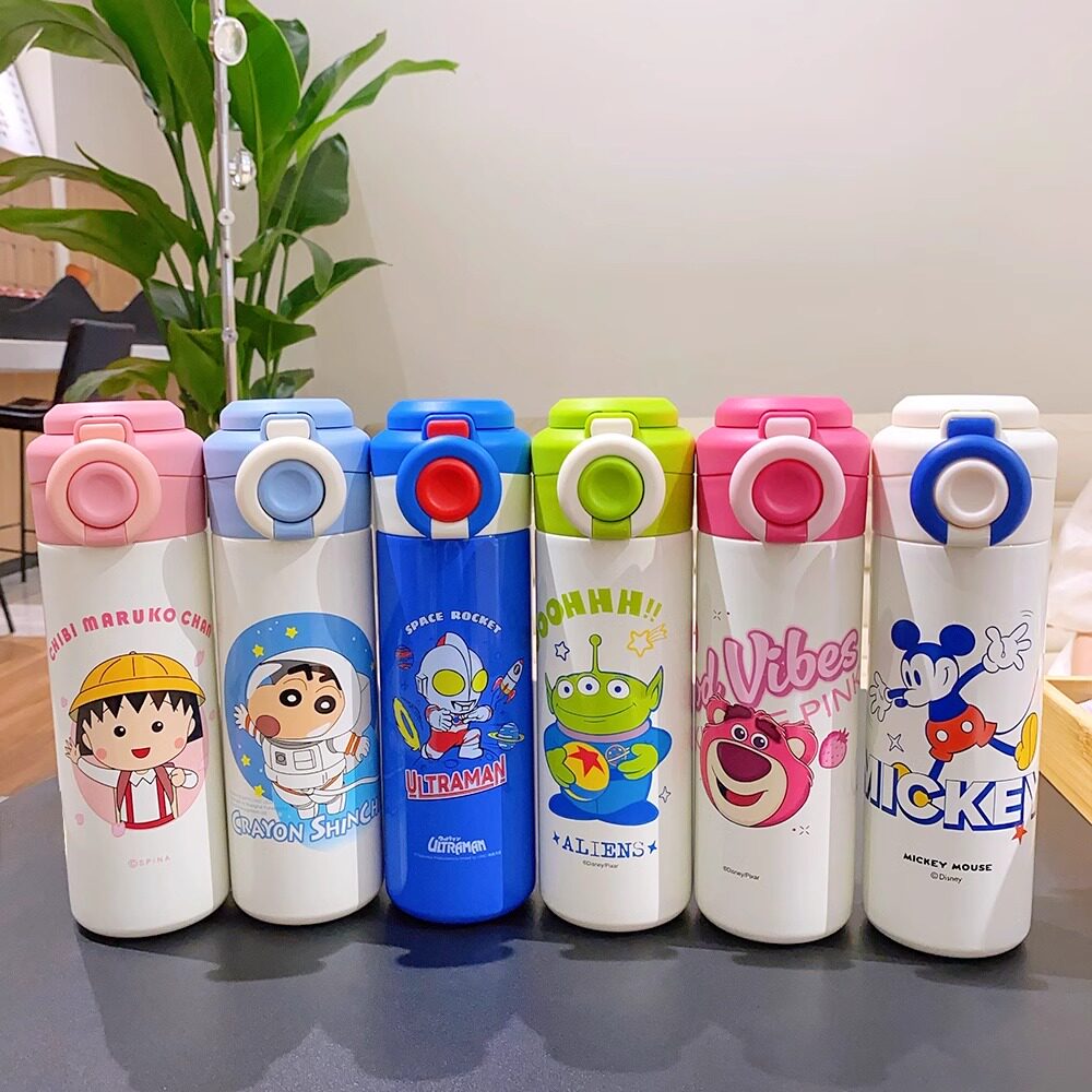 迪士尼保温杯男孩食品级316小学生水杯子儿童上学专用女孩吸管杯