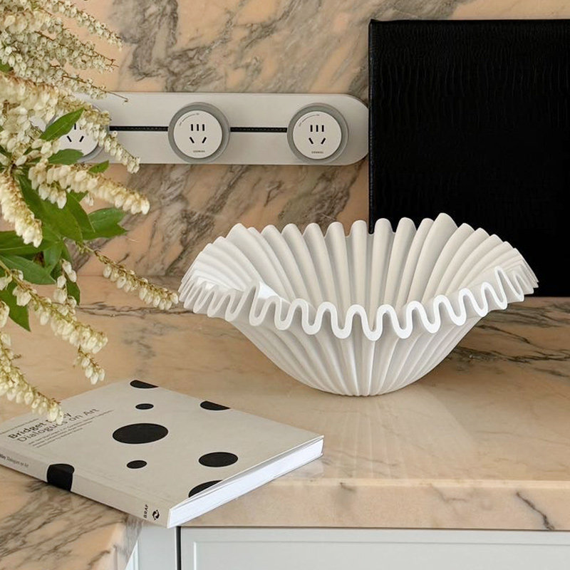 高级感中古风波浪黑色果盘法式果碗餐桌茶几桌面收纳装饰艺术摆件,淘宝优惠券,粉丝福利购,淘宝优惠卷