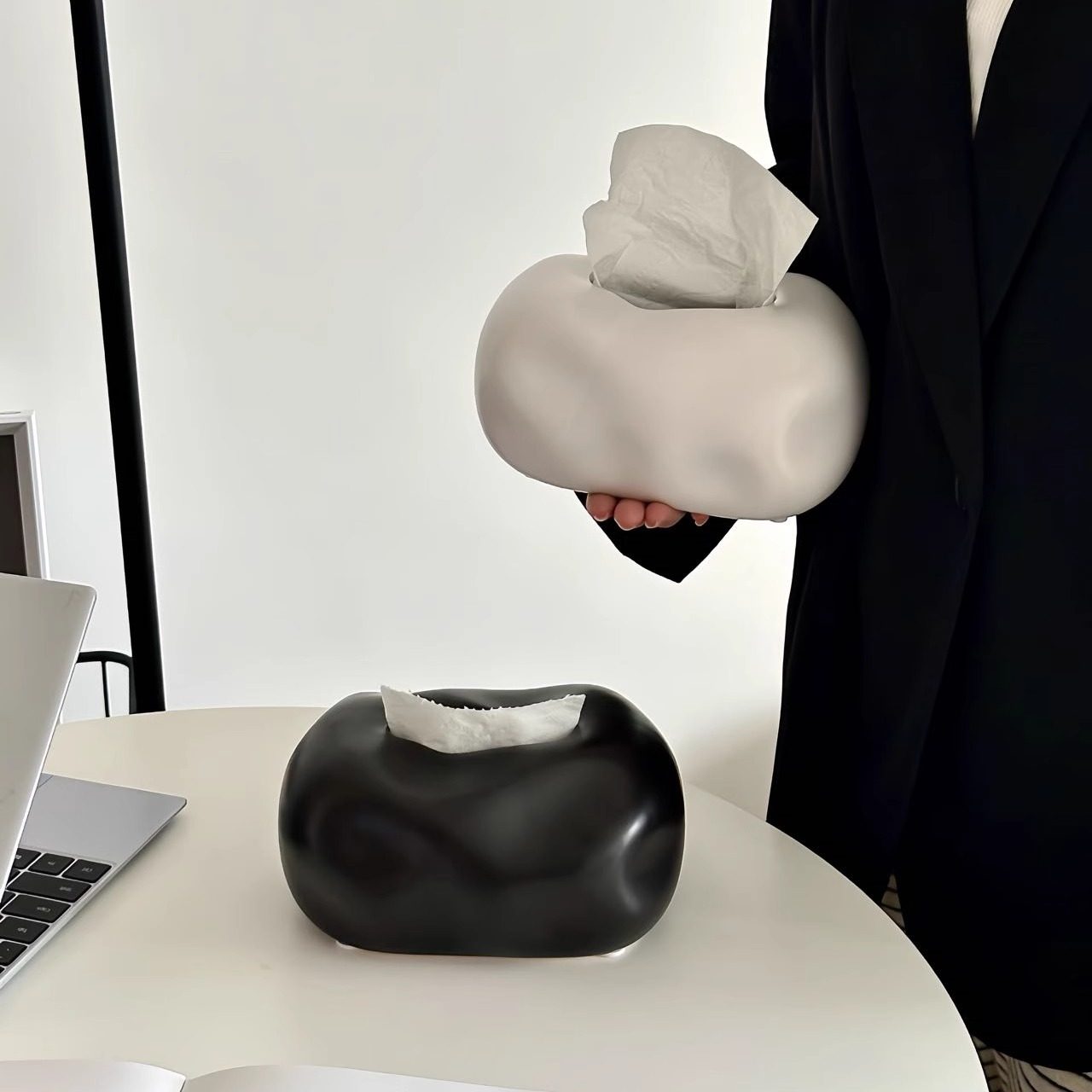 纸巾盒客厅轻奢中古风高级简约纸抽盒餐桌抽纸盒陶瓷家居装饰摆件,淘宝优惠券,粉丝福利购,淘宝优惠卷