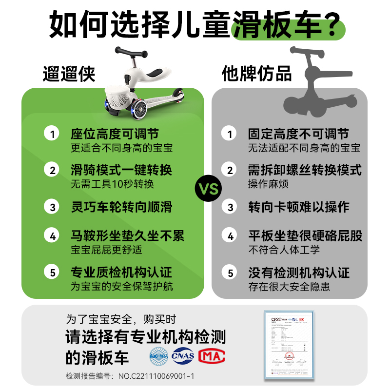 遛遛侠四合一儿童滑板车1—3-6岁学步车宝宝周岁礼物小孩平衡车