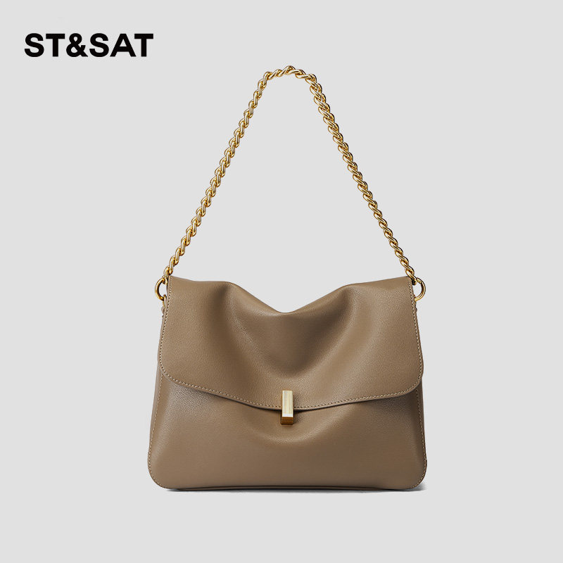 星期六包包女2025新款斜单肩挎包软皮通勤女包腋下包链条包大容量,淘宝优惠券,粉丝福利购,淘宝优惠卷