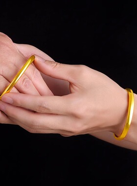 越南沙金手镯女仿真不掉色镀金纯龙凤首饰正品假黄金镯子结婚