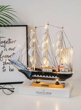 帆船创意摆件家居饰品客厅酒柜装饰卧室房间布置摆设乔迁新居礼品