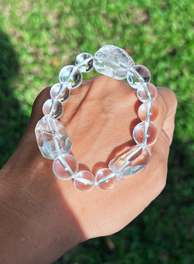 阿拜多斯三频升纬能量白水晶手链