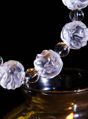 直播间专属九尾狐球天然白水晶