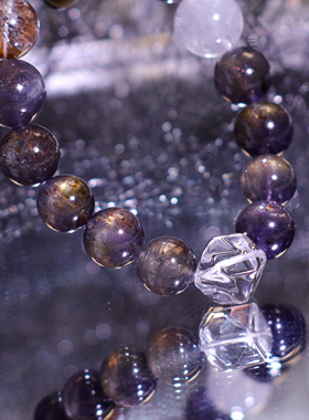 透体堇青石黄泥骸骨水晶手链  12.19冬至节直播间专属