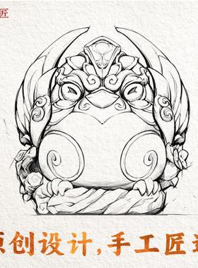 琢匠喜鹊摆件家居装饰品办公室桌面手机支架铜手把件国风实心茶宠