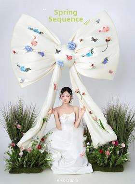 春绣花弓大型照相馆摄影道具摄影流行装饰三十八女神节