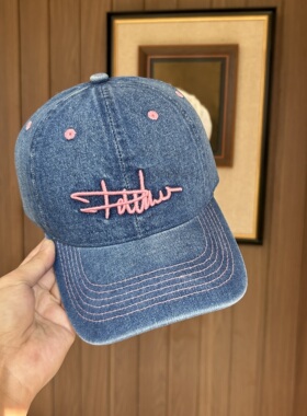 美式复古水洗牛仔棒球帽子女宽檐深顶显脸小遮阳防晒刺绣鸭舌帽男
