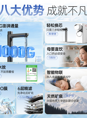 GOOTHO库硕 净水器真矿泉双芯1000G家用直饮净饮机净化送高配龙头